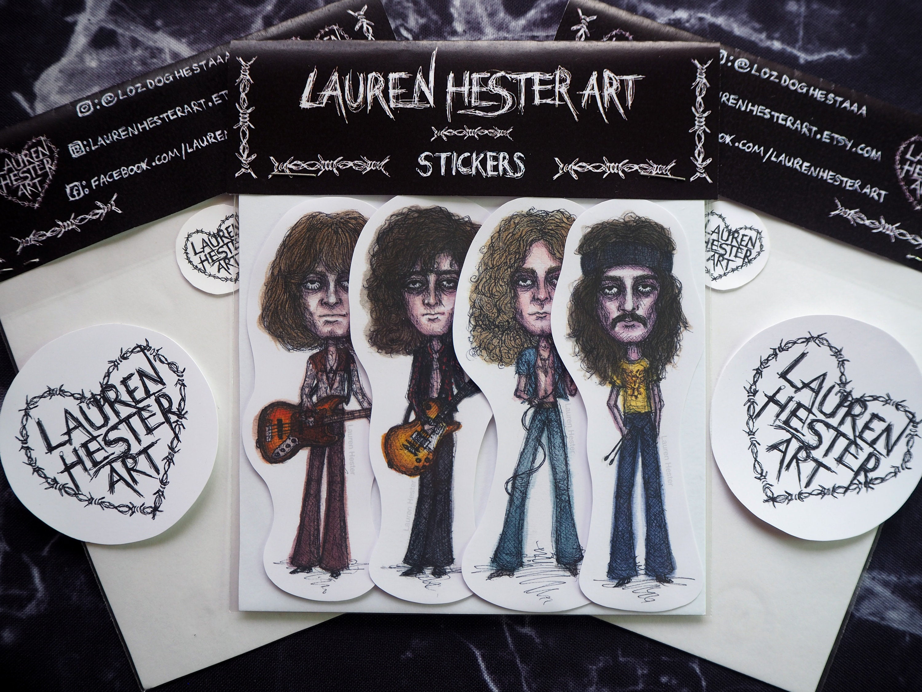 Led Zeppelin Sticker Pack - Robert Plant, Jimmy Page, John Paul Jones ...