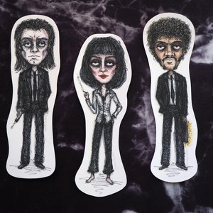Pulp Fiction Sticker Pack - Mia Wallace, Vincent Vega, Jules Winnfield - Vinyl Aufkleber, Quentin Tarantino Film