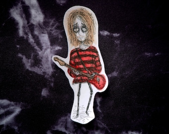 Kurt Sticker - Seattle 90s Grunge Band - Vinyl Stickers, Rock Music