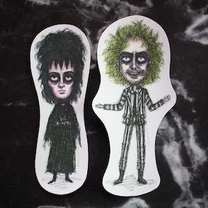 Paquete de pegatinas de Beetlejuice: Betelgeuse, Lydia Deetz, pegatinas de vinilo, personaje de la película Tim Burton