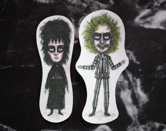 Beetlejuice Sticker Pack - Betelgeuse, Lydia Deetz - Vinyl Aufkleber, Tim Burton Film Charakter