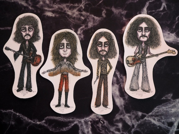 Black Sabbath Sticker Pack - Ozzy Osbourne, Tony Iommi, Geezer Butler, Bill Ward - Vinyl Stickers, 70s Heavy Metal Rock Music