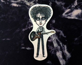 Robert Smith Sticker – The Cure – Vinylstickers, goth postpunk new wave-muziek uit de jaren 80