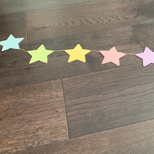 Cardstock paper star garland, 3&quot; stars, any colours, party decoration
