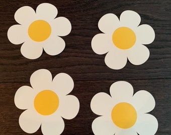 4" Cardstock paper retro daisy cutouts