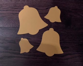 Cardstock paper Bell shape cut outs - 4 sizes