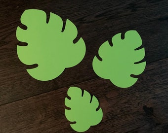 Cardstock paper tropical leaf cutouts - 3 sizes