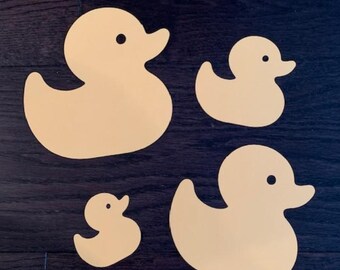 Cardstock paper rubber ducky shapes, 4 sizes