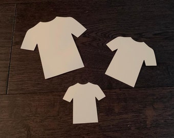 Cardstock paper t-shirt cutouts - 3 sizes