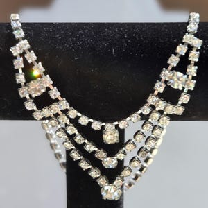 Vintage Rhinestone Bib Necklace