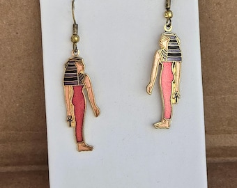 Vintage Egyptian/Goddess/Isis Themed Earrings-Two Pairs