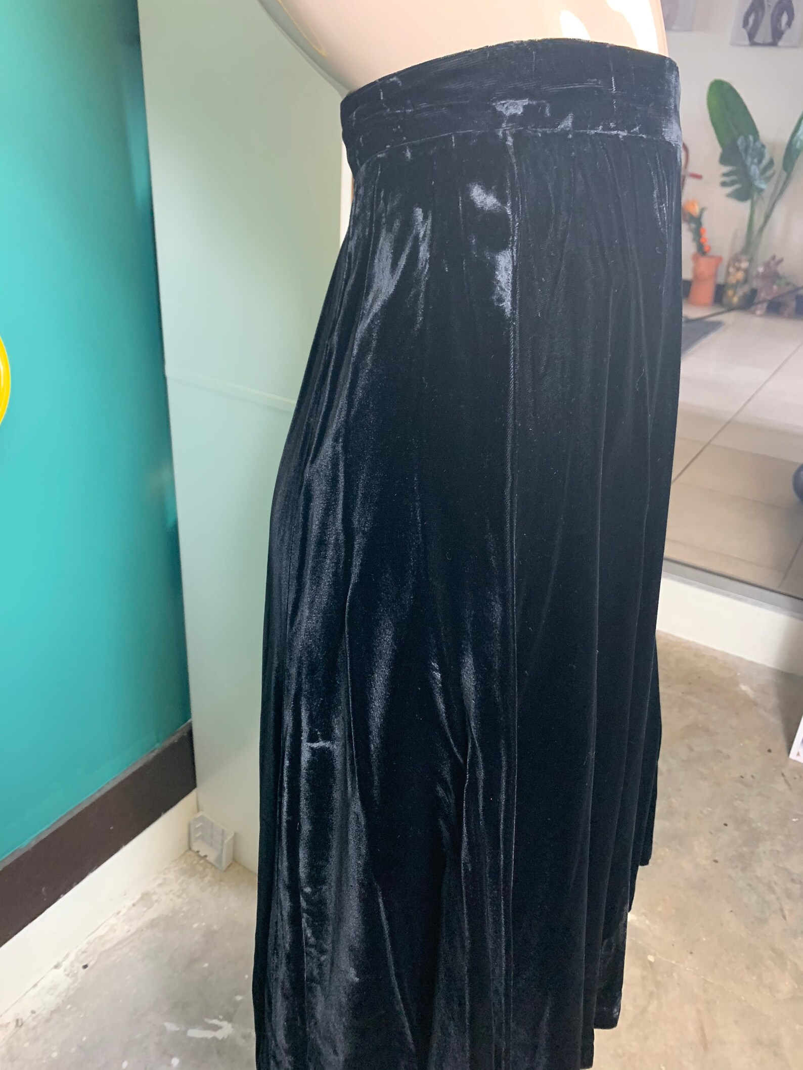 Black Velvet Maxi Skirt Nancy Johnson | Etsy