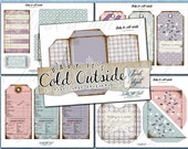 Baby it 39 s cold outside LARGE Ephemera Kit - 20 Ephemera Pages with Winter, Pastel themed for Junk Journal Scrapbooking Tickets Envelopes