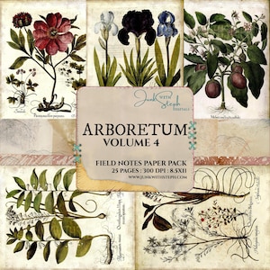 Arboretum: Volume 4 Botanical Illustration Printable Edith Holden Style Junk Journal Kit (Digital Download)