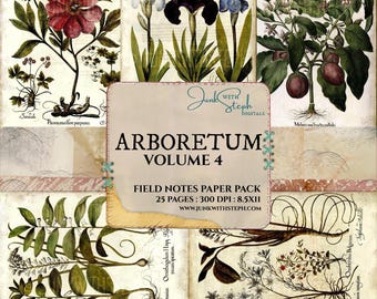 Arboretum: Volume 4 Kit di diario di viaggio in stile Edith Holden con illustrazioni botaniche stampabili (download digitale)