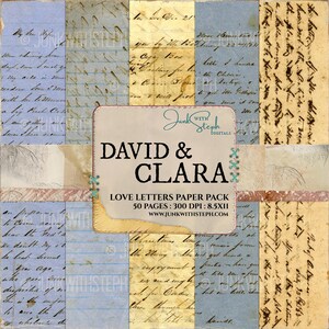 David y Clara: Paquete de papeles con cartas de amor vintage del siglo XIX para diario creativo (DESCARGA DIGITAL)