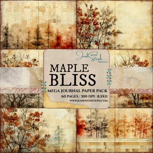 Autumn Watercolor Paper: Rustic Coffee Stained Backgrounds (Digital Download)