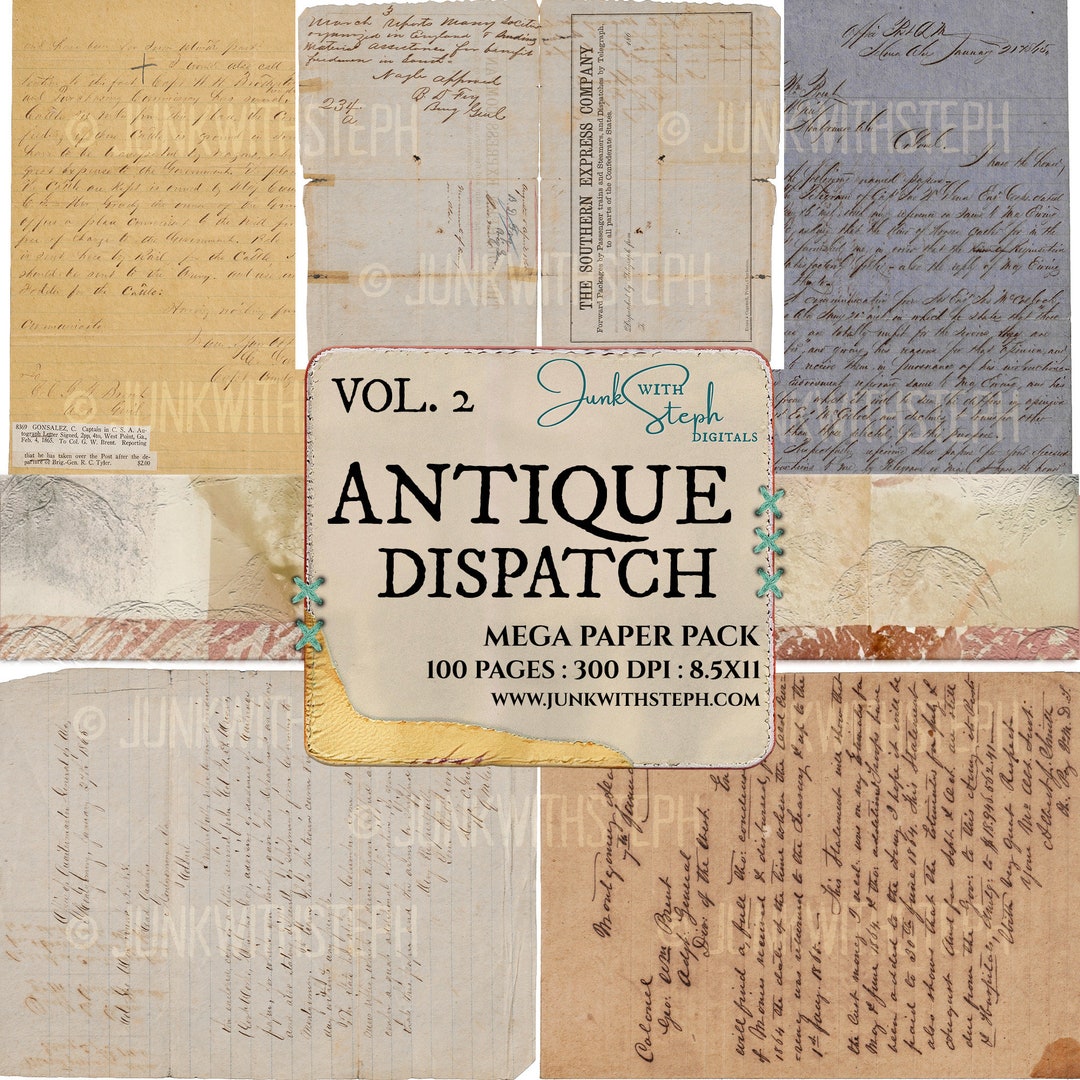 Antique Dispatch: Mega Bundle Document Paper Vintage 100 Page Ledger ...