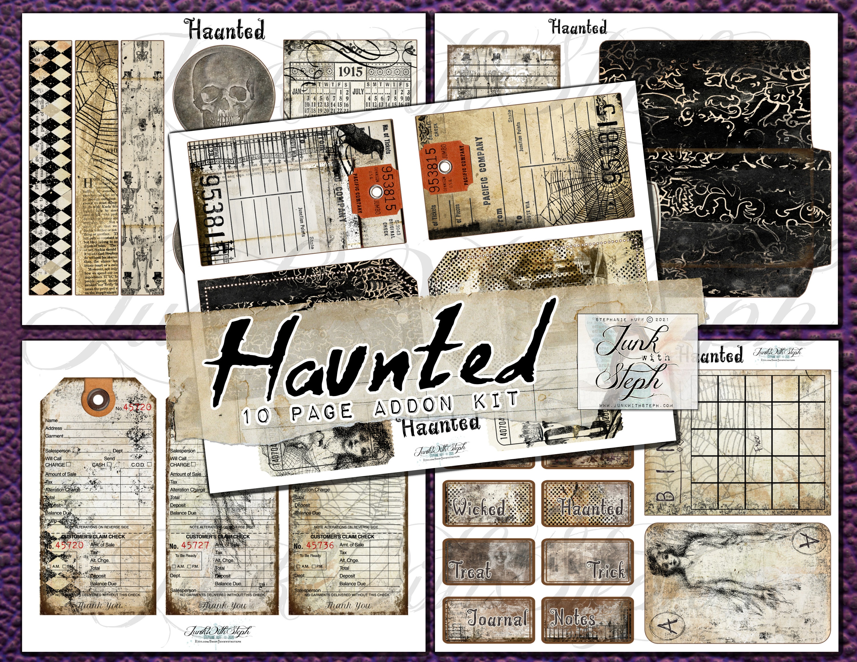 Haunted House, Halloween, Junk Journal Kit, Craft, for Kids, Printable,  Potions Book, Digital Download, My Porch Prints, Download, Printable 