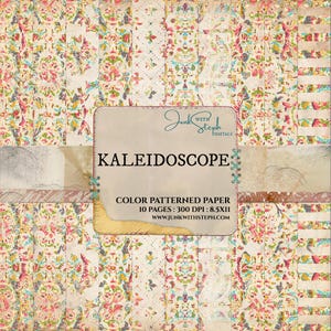 Kaleidoscope Paper Pack: Damask Texture, Scrapbook Background (Digital Download)