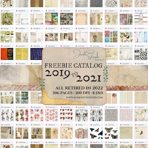 THE ENTIRE 2019-2021 FREEBIE catalog - Over 300 pages of freebies that retired in 2022, Textured and Patterned Ephemera and Backgrounds etc.
