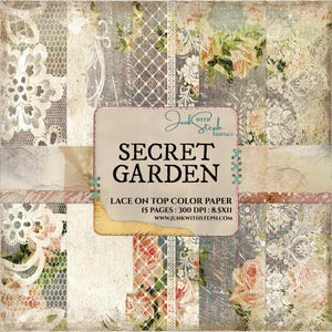 Secret Garden Lace Paper Pack: Creamy Floral Textures (Digital Download)