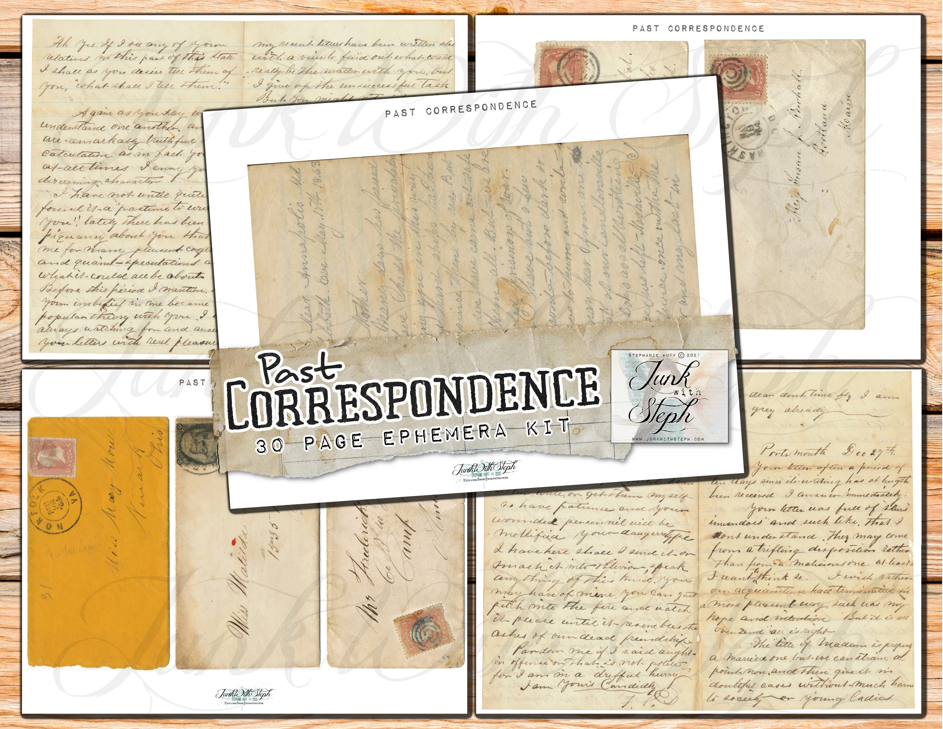 Past Correspondence 30 Vintage Ephemera Pages Letters Past Correspondence 30 Vintage Ephemera Pages Letters