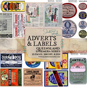 Queensland Ephemera: Vintage Adverts & Labels for Junk Journals (Digital Download)