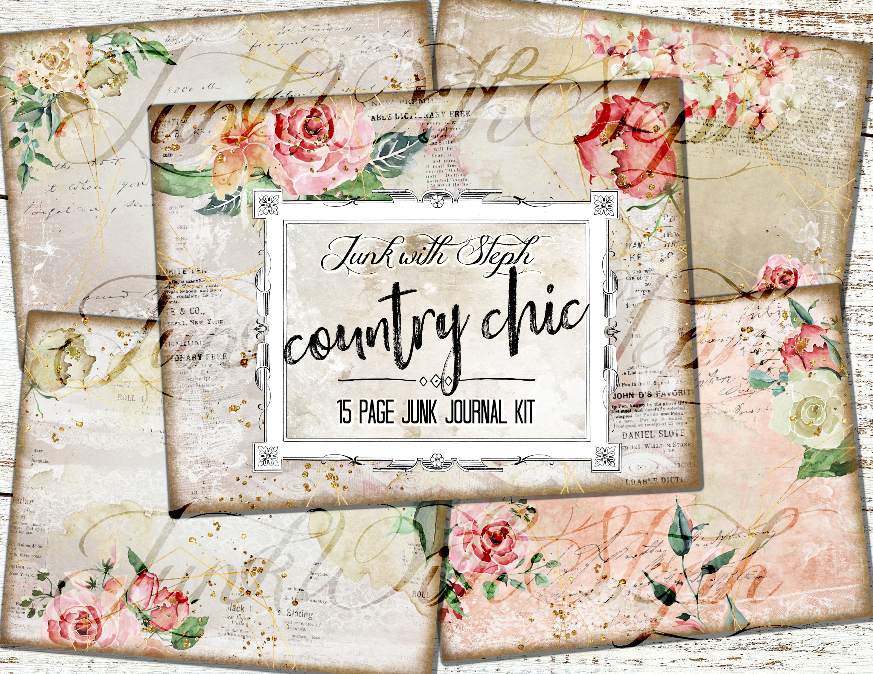 Country Chic Digital MAIN Junk Journal Kit Vintage Shabby - Etsy