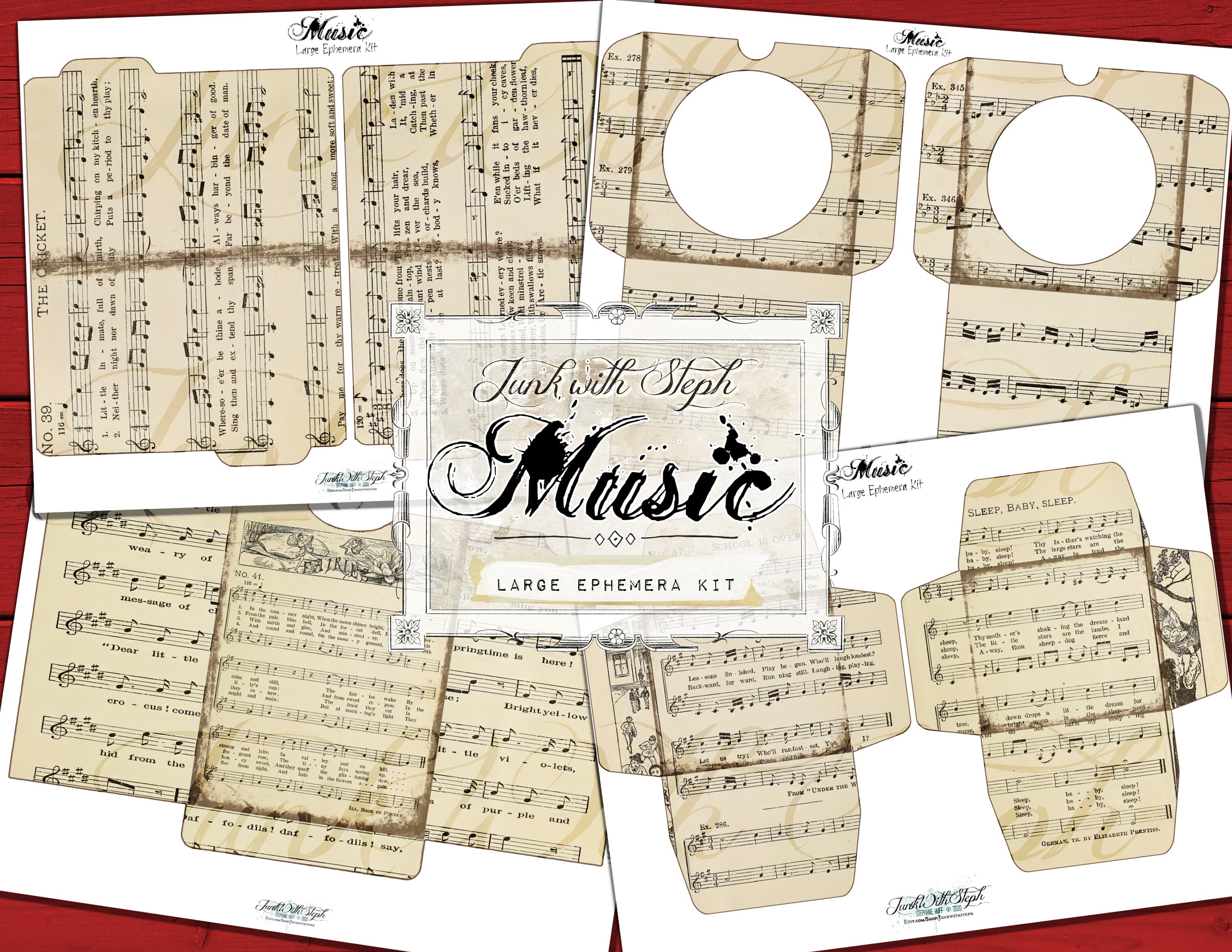 MUSIC: LARGE Ephemera Kit 20 Ephemera Pages With a Neutral | Etsy