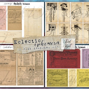Vintage Ephemera Pages: Eclectic Paper Crafting Kit (Digital Download)