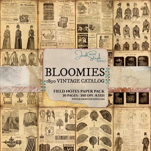 1890 Bloomingdales Catalog Pages: Vintage Ephemera Field Notes Book Journal Kit (Digital Download)