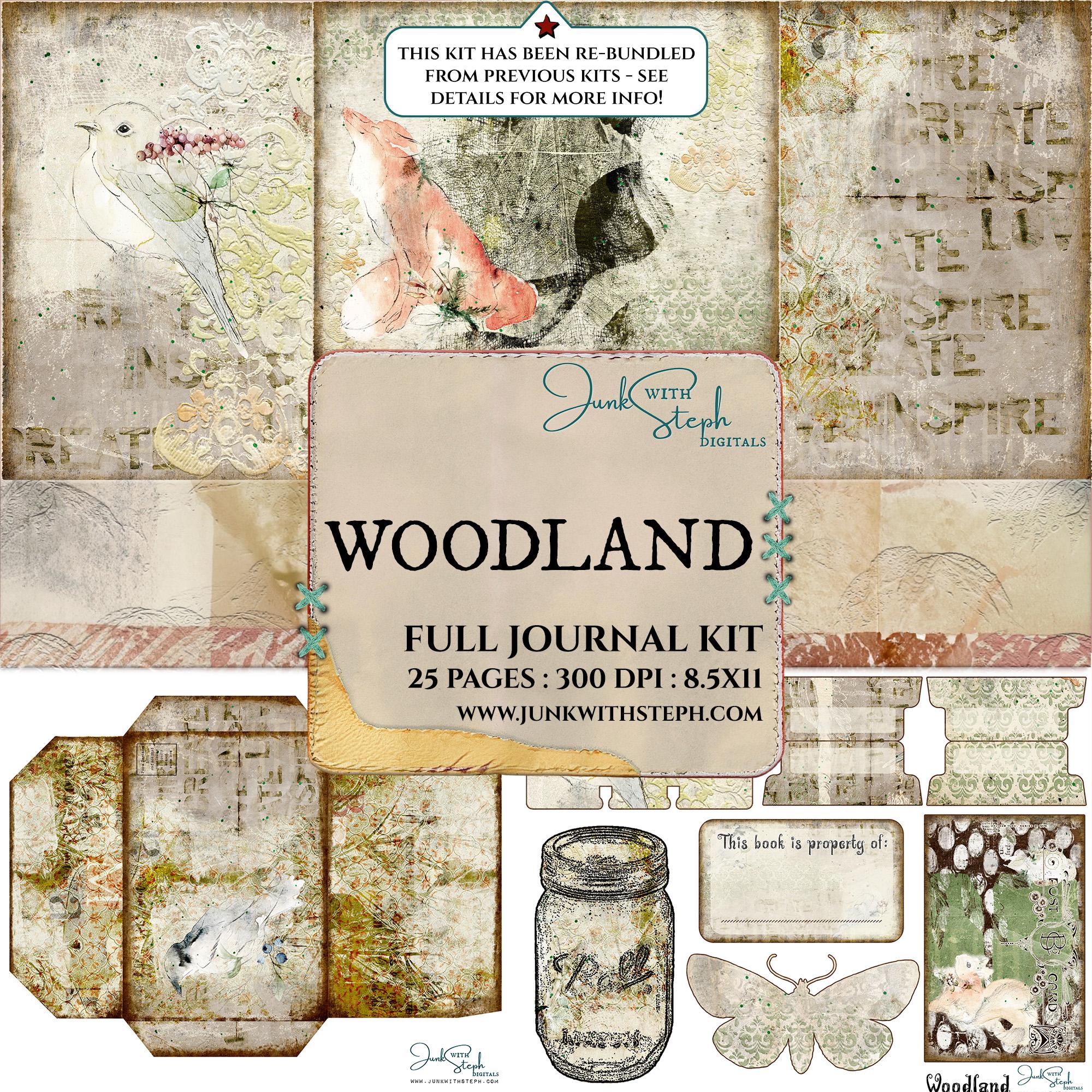 ウッドランドジャンクジャーナルキット：ヴィンテージボタニカル