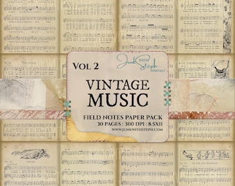 Materiale musicale vintage effimero: Volume 2, Illustrazioni di un vecchio libro del 1897, Kit per junk journal (stampabile in digitale)