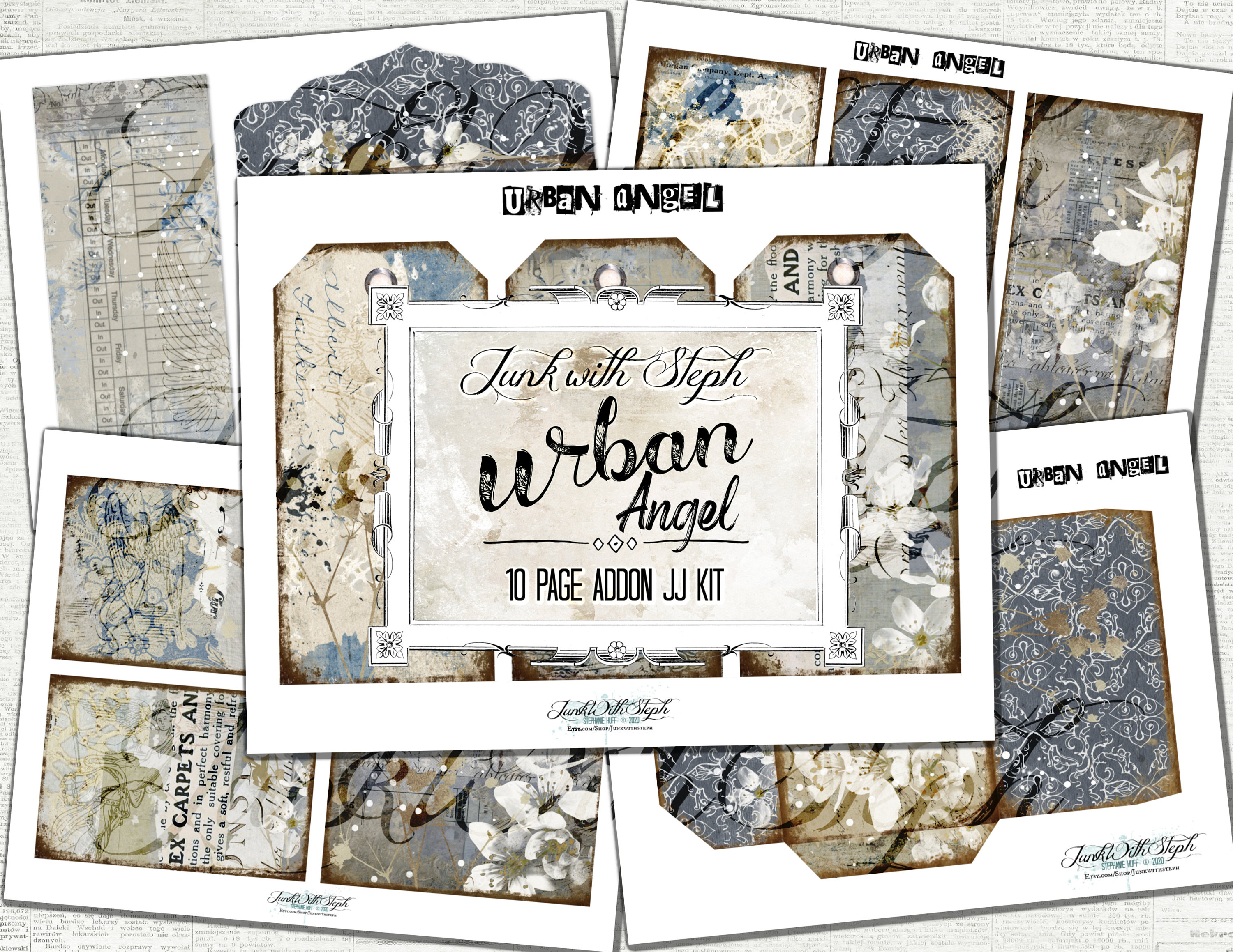 Urban Angel 10 Page Junk Journal ADDON Kit Grunge Tattered - Etsy