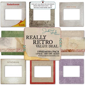 Diapositivas de fotos retro efímeras: etiquetas Kodak antiguas (descarga digital)
