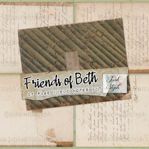 Friends of Beth Poëziecollectie - 25 pagina's papierpakket vintage grunge gescande oude oude brieven antieke jaren 1900 junk dagboek achtergrond dubbel