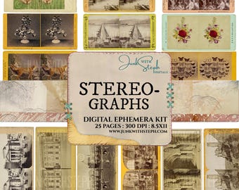 Estereografías antiguas: Imágenes escaneadas de fotografías efímeras antiguas (descarga digital)