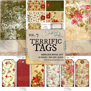 Vintage Grunge Tag Ephemera: Tolle Tags Band 7 Junk Journal Tickets (Digitaler Download)