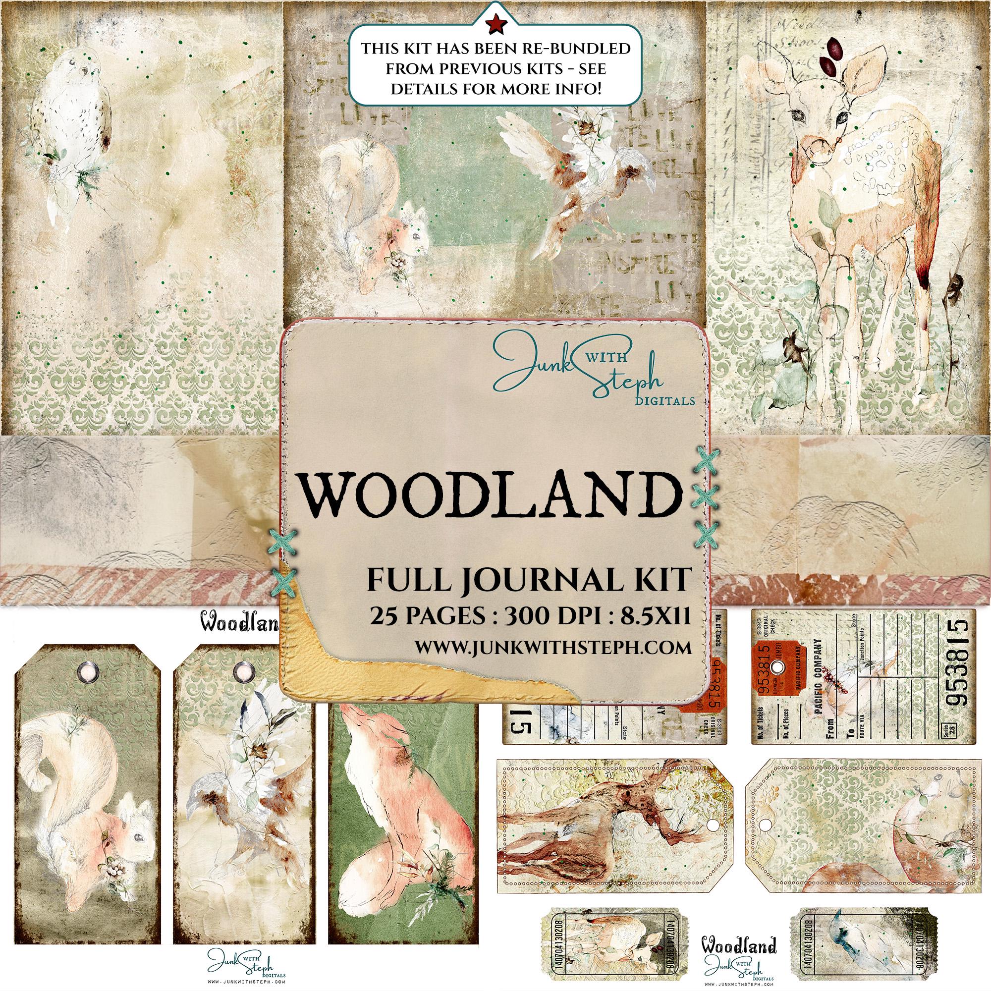 ウッドランドジャンクジャーナルキット：ヴィンテージボタニカル
