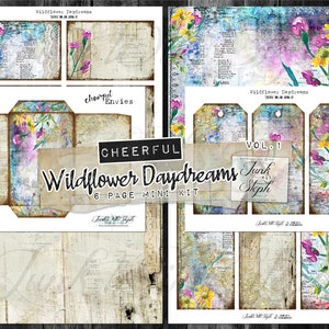 Wildblumen Junk Journal Kit: Mixed Media Ephemera (Digitaler Download)