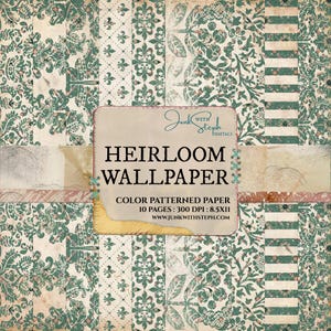 Damask Wallpaper Paper Pack: Textured Printable Scrapbook (Digital Download)