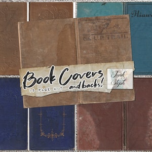 Book Covers + Backs - 15 pages of beautifully illustrated and decorative Book Covers without Spines Authentically vintage scanned images