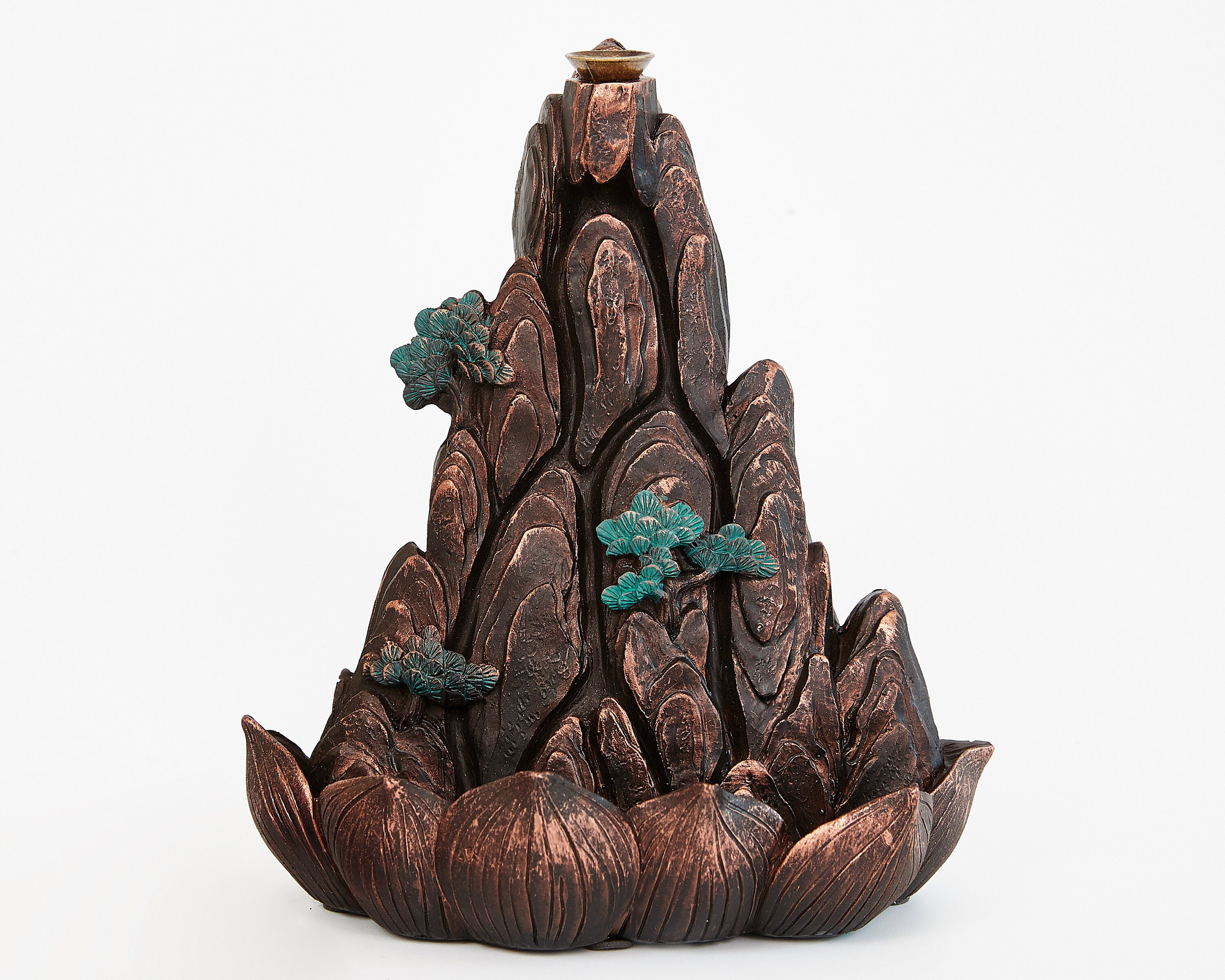 Giant Bronze Japanese Bonsai Mountain Backflow Incense Burner. Etsy