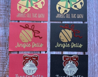 Jingle Bell Cards - Set of 3 - Christmas Cards - Layered Paper Design