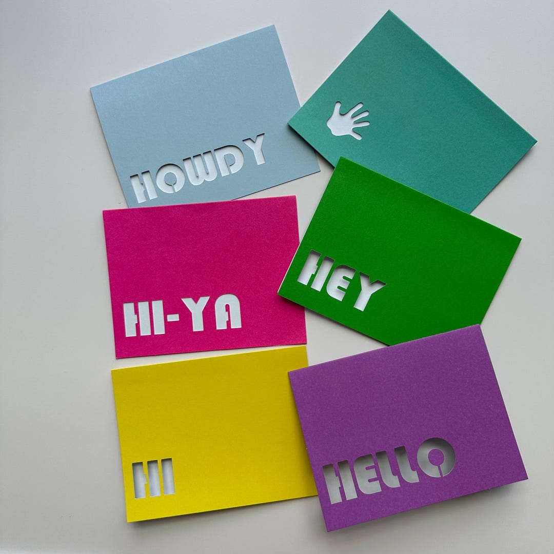 The Hello Collection: 6 Card Set - Etsy