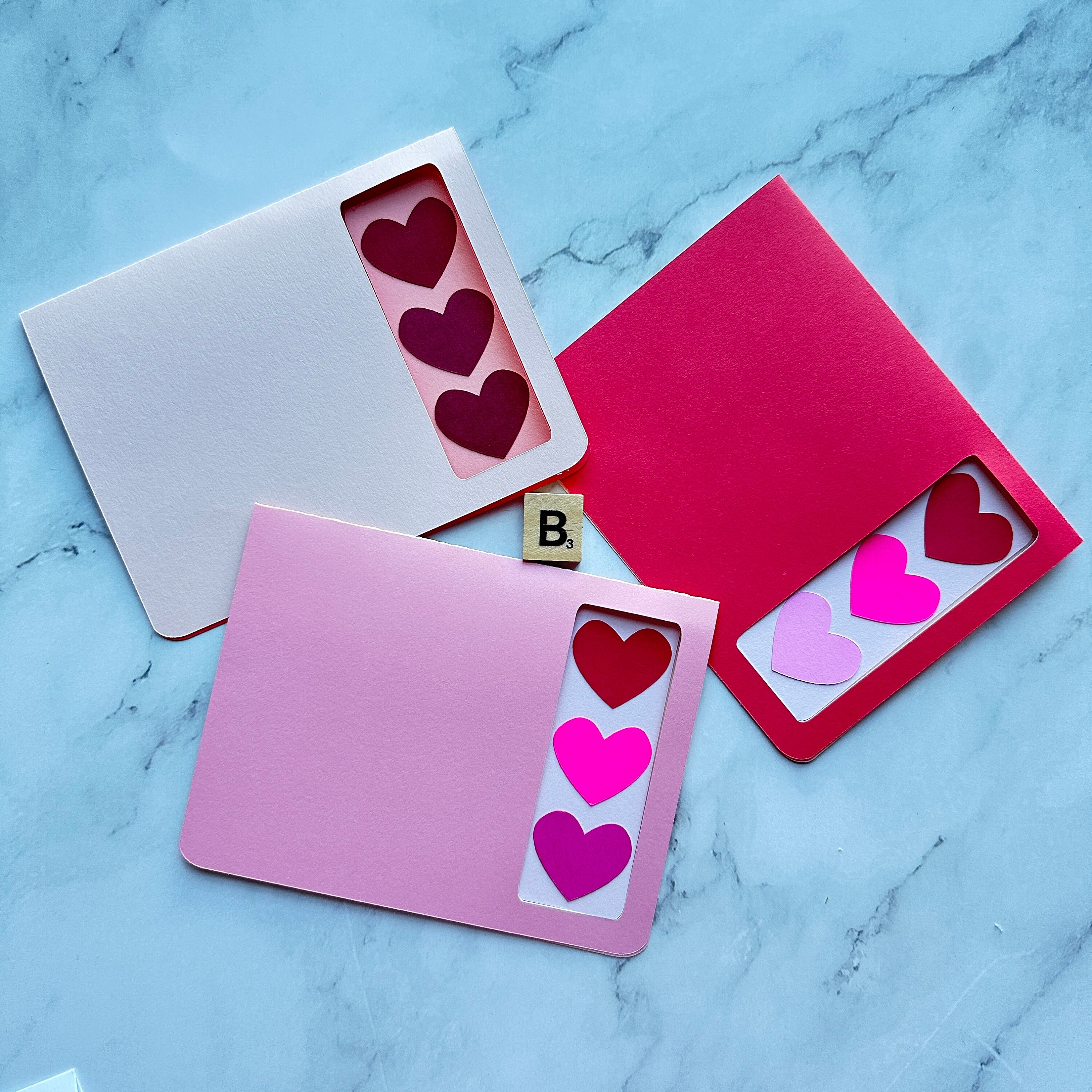Heart Note Cards - Set of 3 - Blank Inside - Love Notes - Valentine's ...