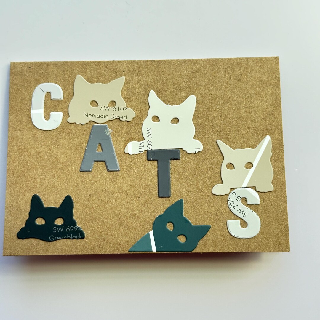 Paint Chip Cat Note Cards (set of 4) - Etsy