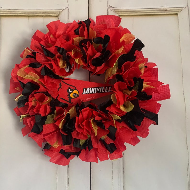 University of Louisville Pennant Wreath Fringe Ribbon Design | Etsy