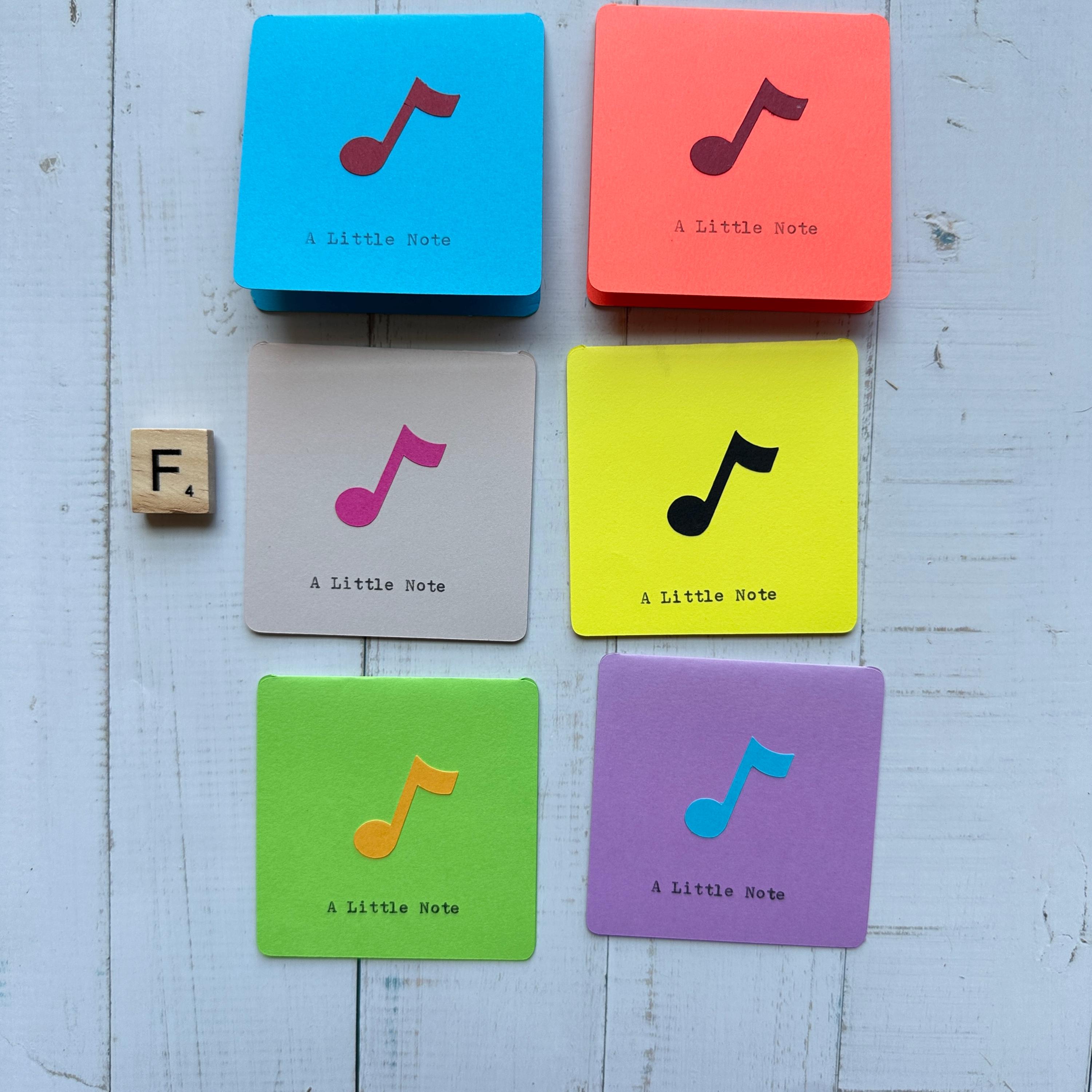 A Little Note Typed Mini Note Cards - Set of 6 - Blank Inside - Etsy